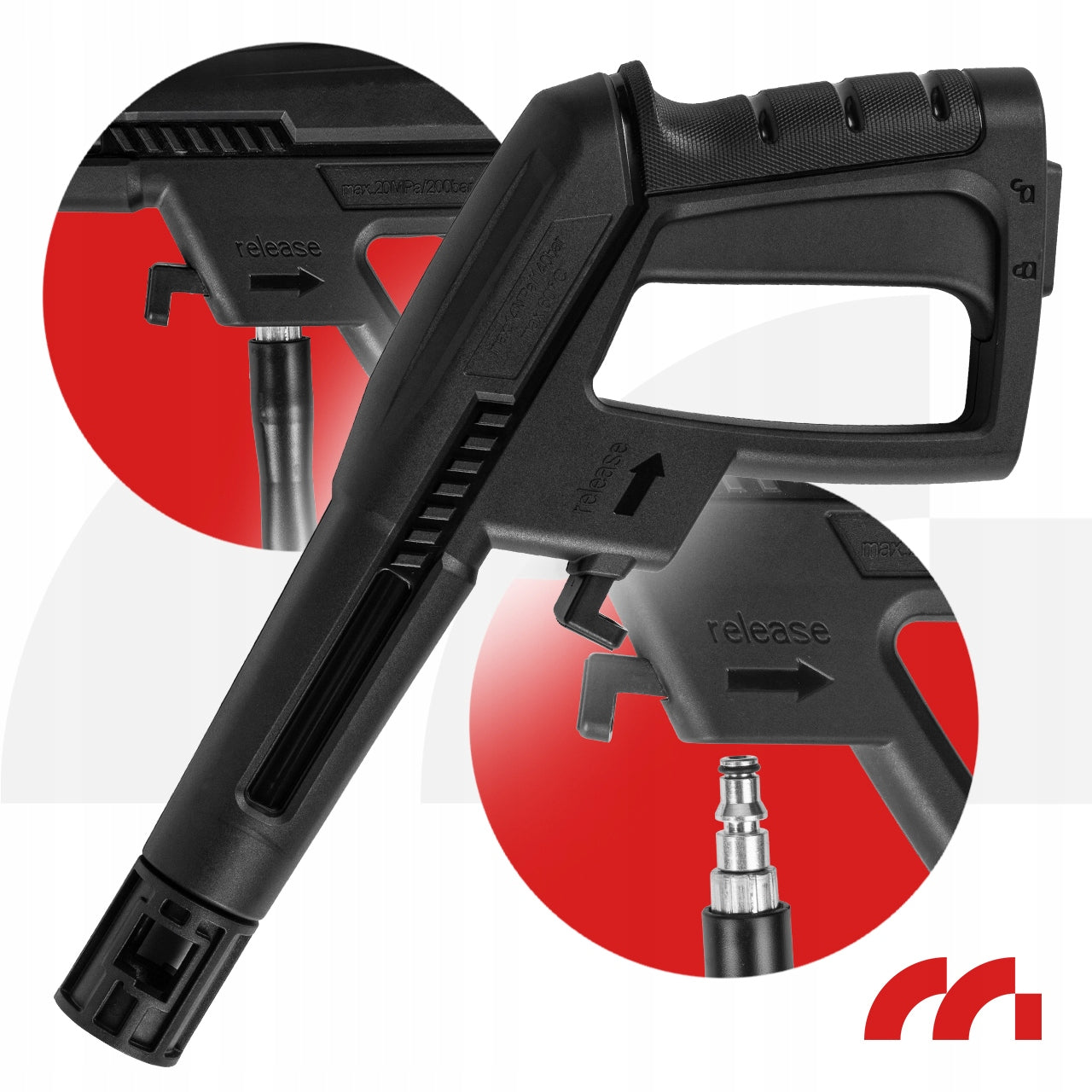 MalTec Kompaktiškas aukšto slėgio plovimo įrenginys su savisiurbiu aliumininiu siurbliu, galingas TURBO