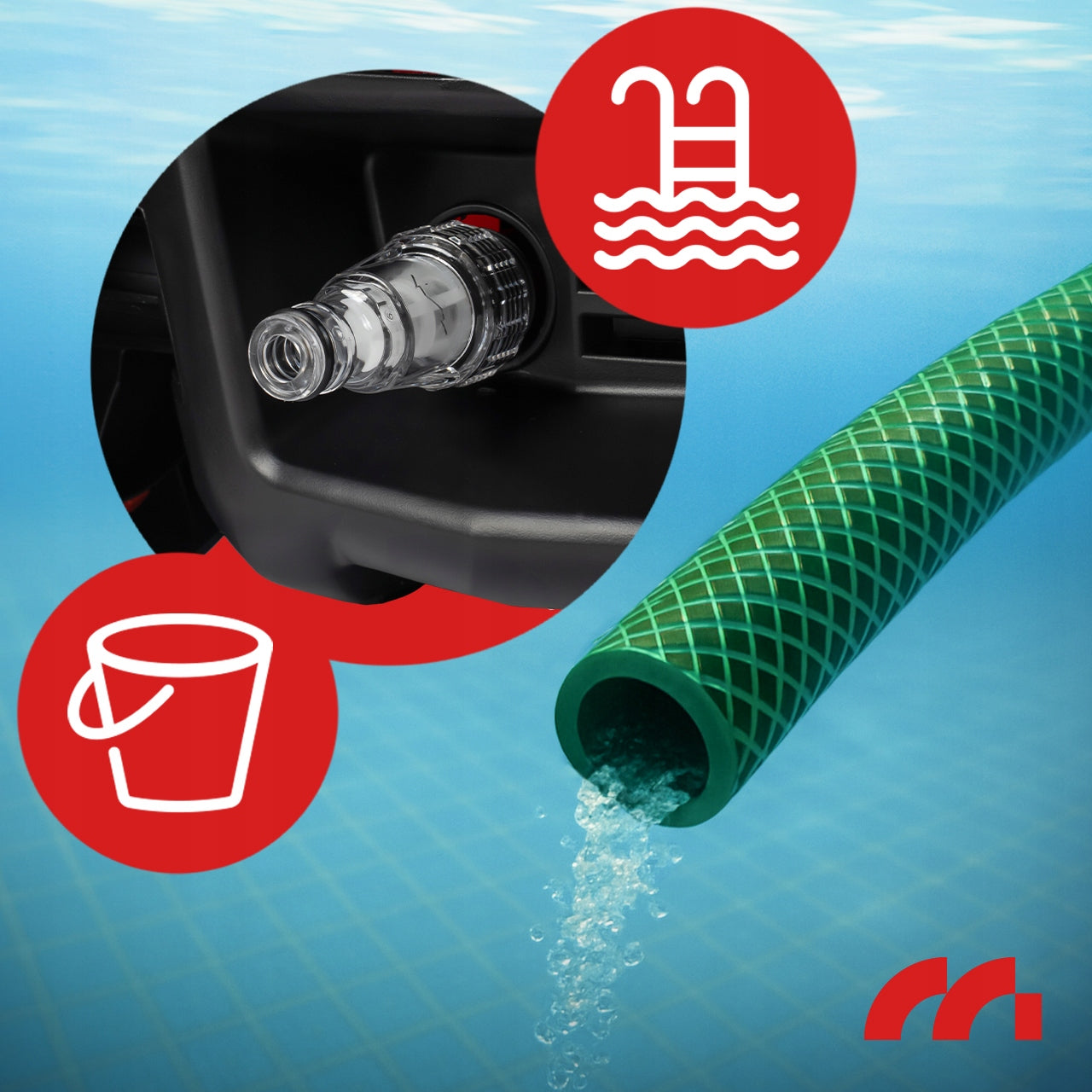 MalTec Kompaktiškas aukšto slėgio plovimo įrenginys su savisiurbiu aliumininiu siurbliu, galingas TURBO