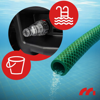 MalTec Kompaktiškas aukšto slėgio plovimo įrenginys su savisiurbiu aliumininiu siurbliu, galingas TURBO