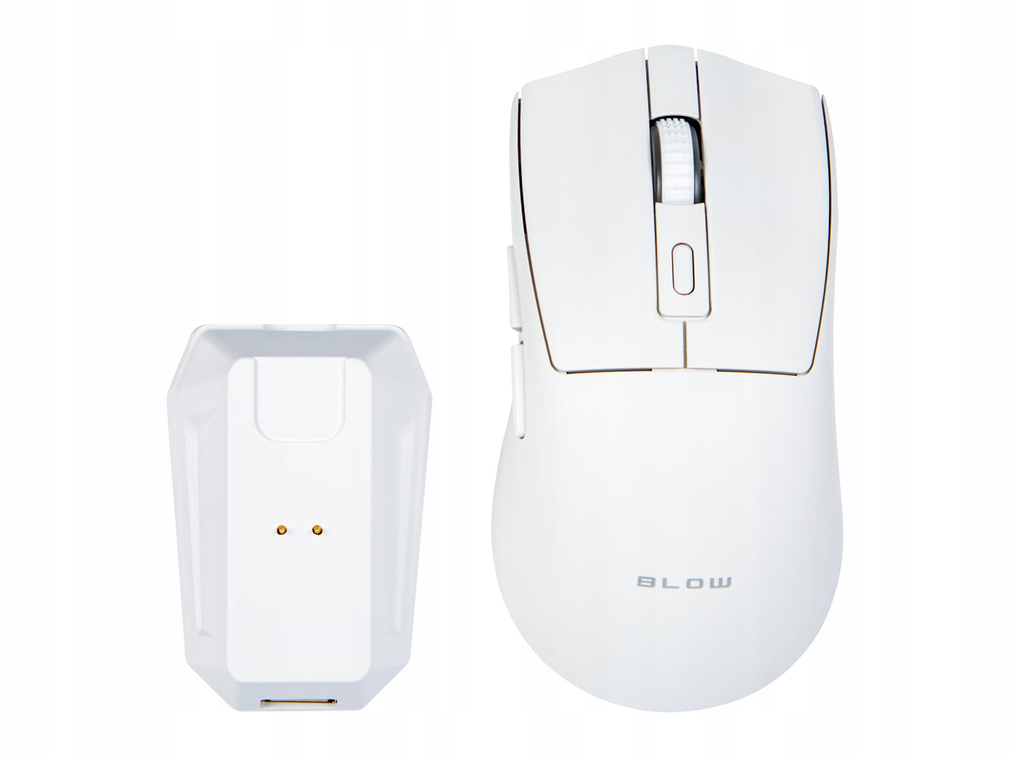 Balta optinė žaidimų pelė su įkrovimo stotele, PC, USB, Bluetooth 2.4GHz