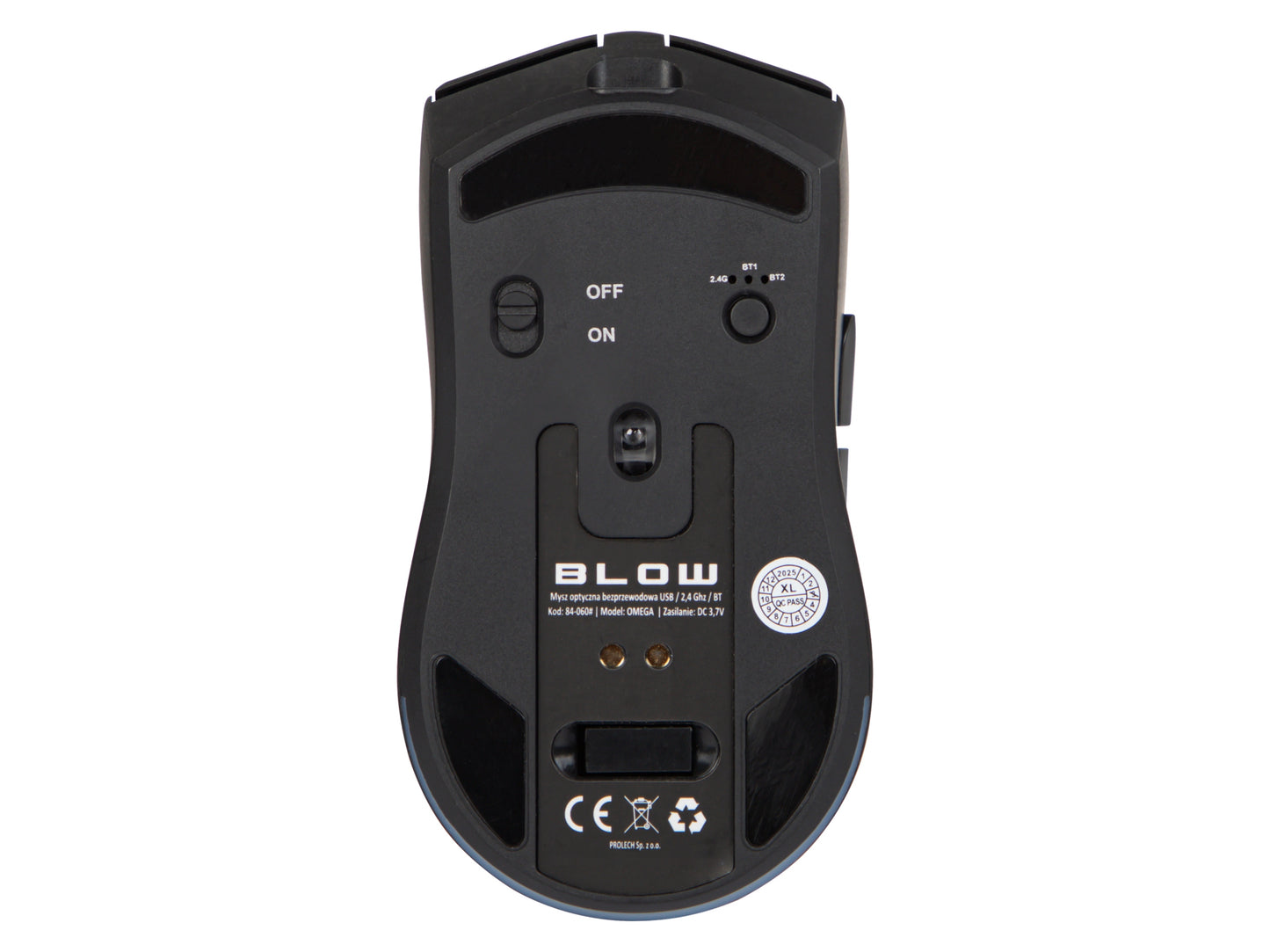 Juoda optinė žaidimų pelė su įkrovimo stotele, PC, USB, Bluetooth 2.4GHz