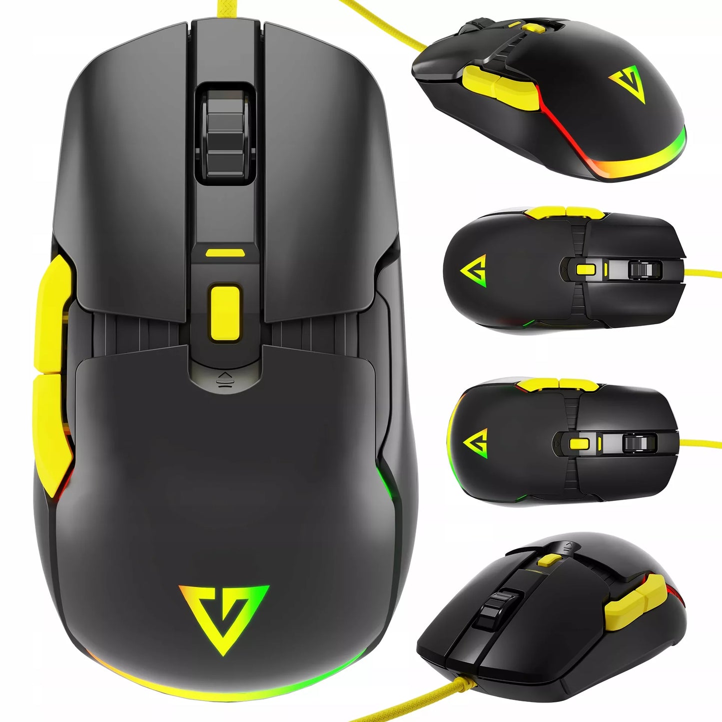 ŽAIDIMŲ PELĖ - RGB APŠVIETIMAS - LENGVA BE SPRAGTELĖJIMO - OPTINĖ 12400 DPI