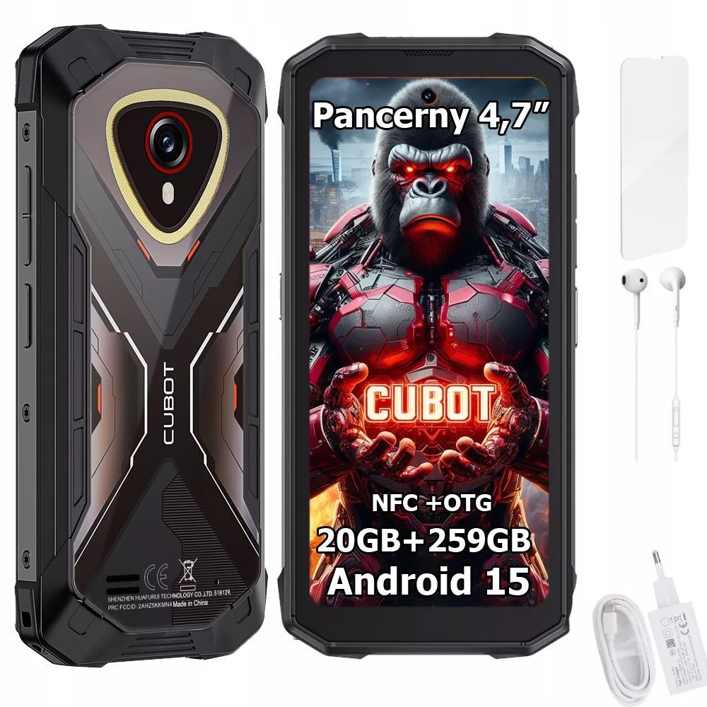 Mažas „Smartfon“ šarvuotas „CUBOT KINGKONG mini 4“ 20/256GB NFC DUAL SIM IP69K