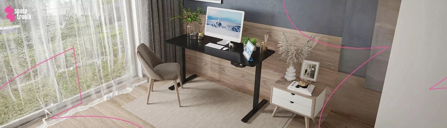 Rankinis reguliuojamo aukščio stalas 140x60 Spacetronik, baltas