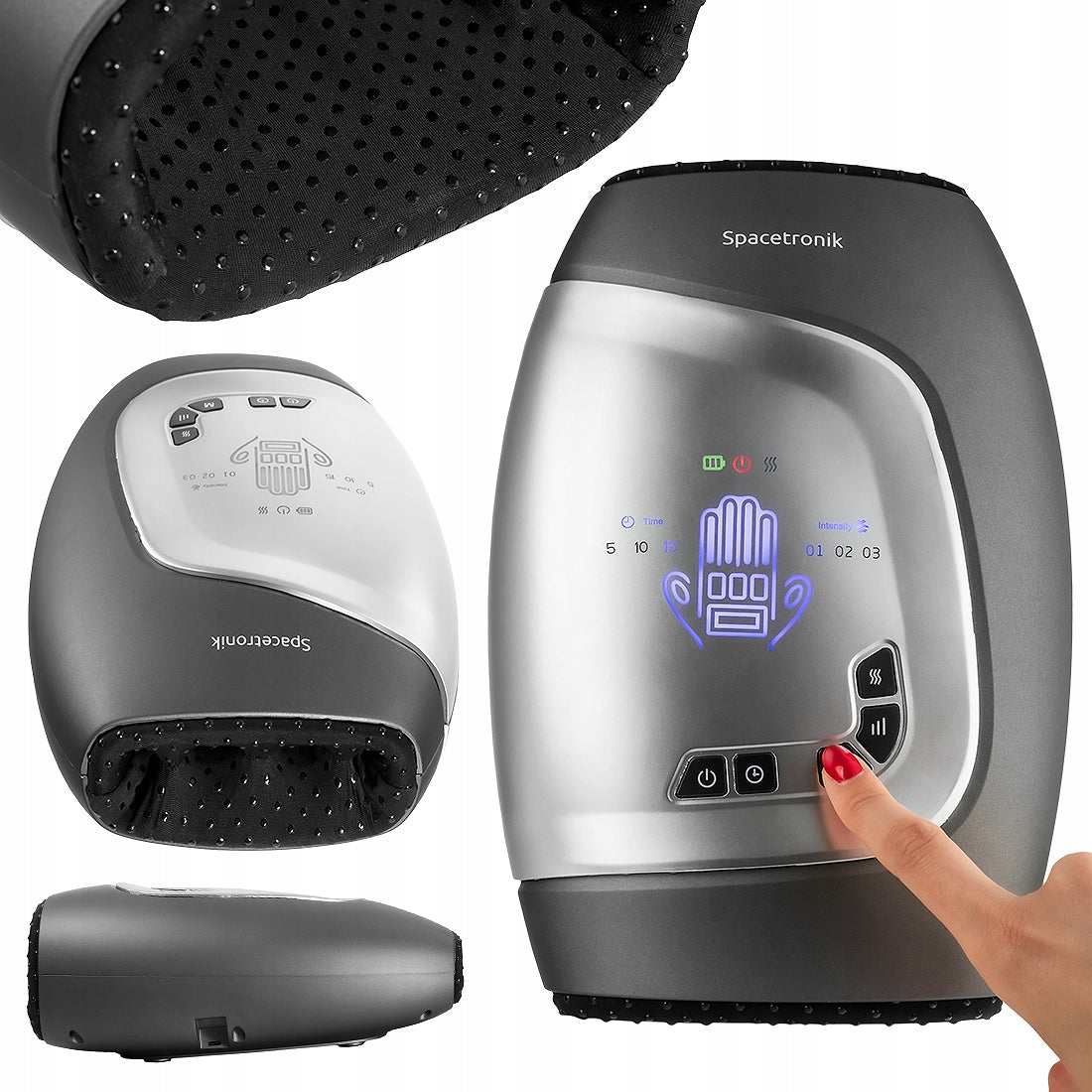 Rankų ir riešų masažuoklis su šildymu, skirtas reabilitacijai ir degeneracijoms