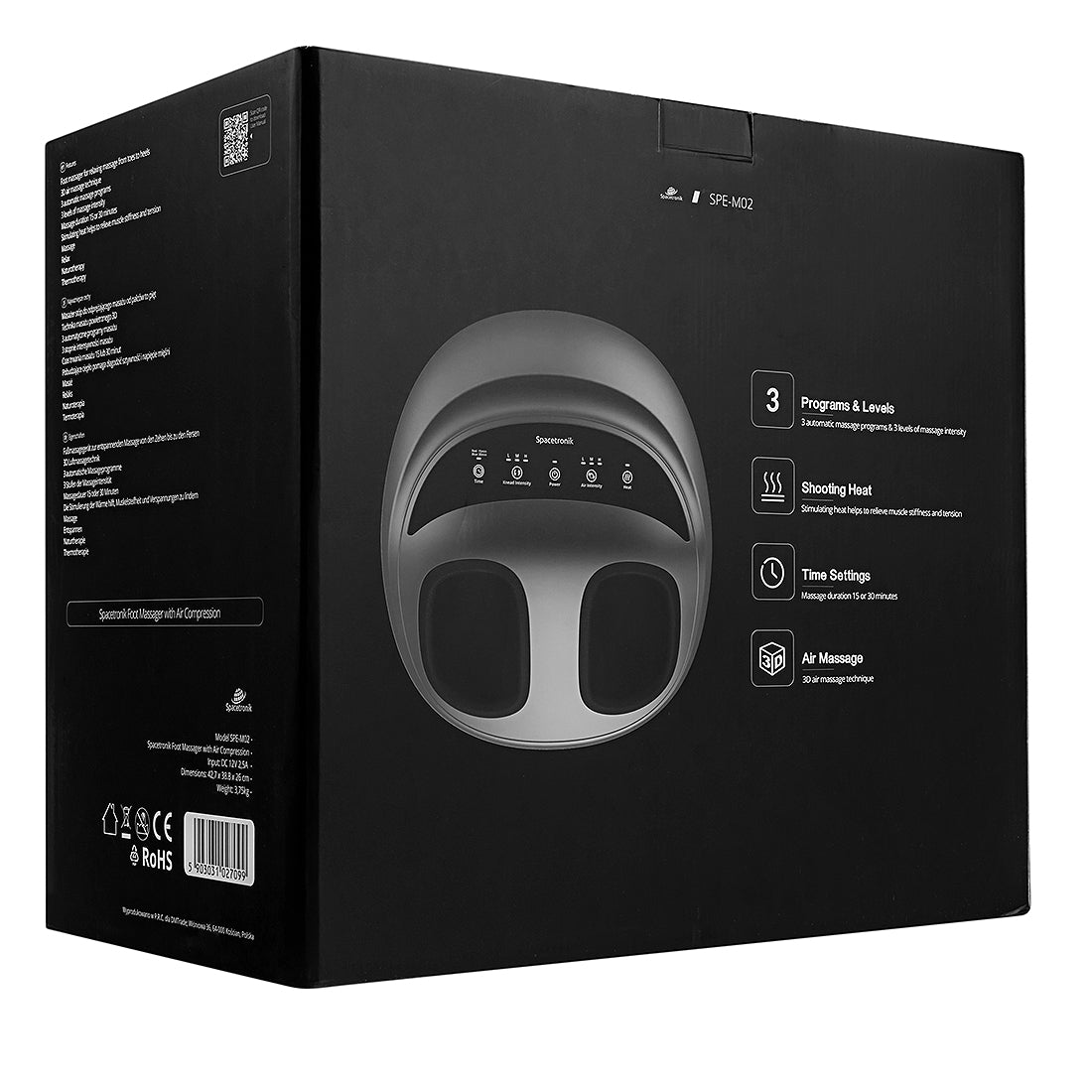 Didelis Šiatsu pėdų masažuoklis su šildymu, minkymu ir ridenimu SPE-M02
