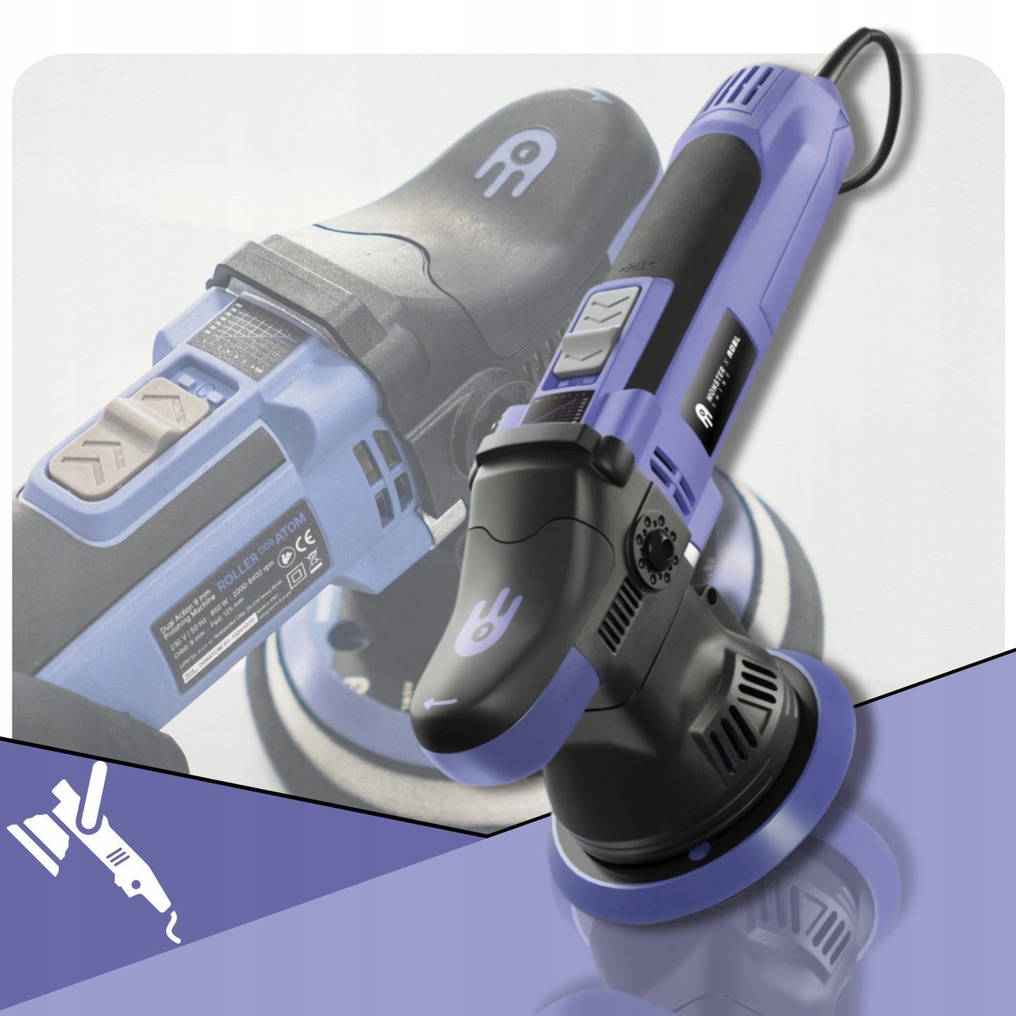 Poliravimo mašina Monster Shine X ADBL ATOM D09 automobilių poliravimui