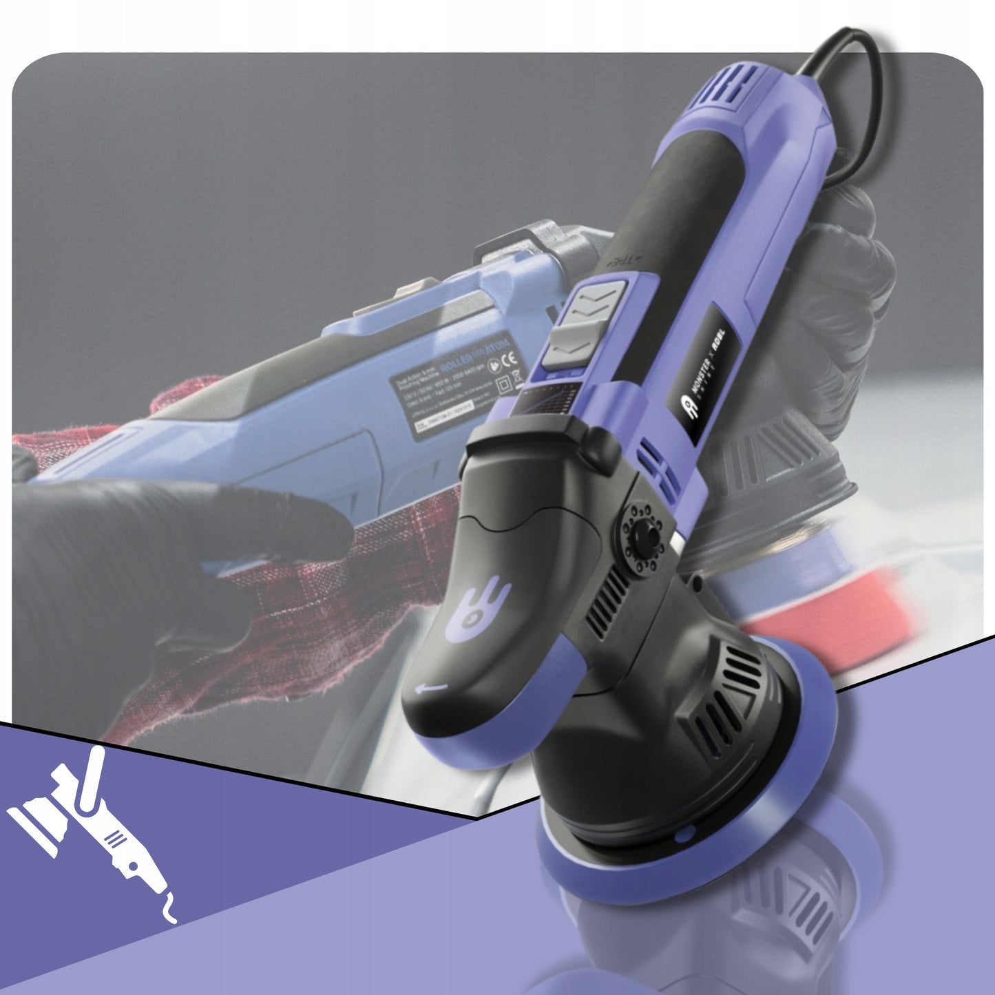 Poliravimo mašina Monster Shine X ADBL ATOM D09 automobilių poliravimui