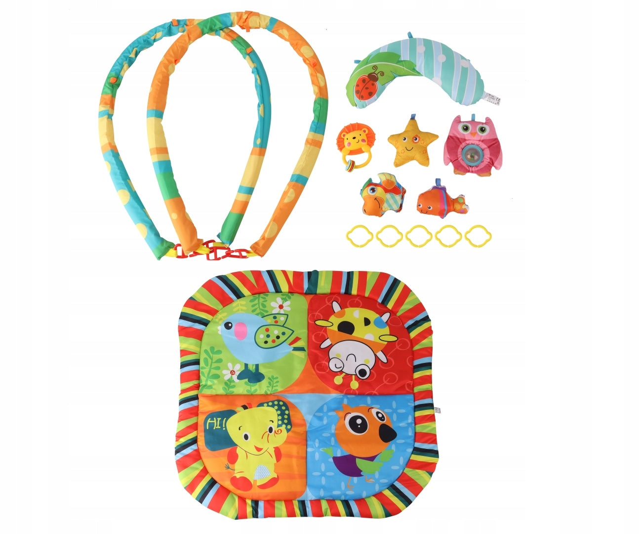 Edukacinis kilimėlis Spalvoti gyvūnėliai Sensorinis kūdikiams JL624-1D