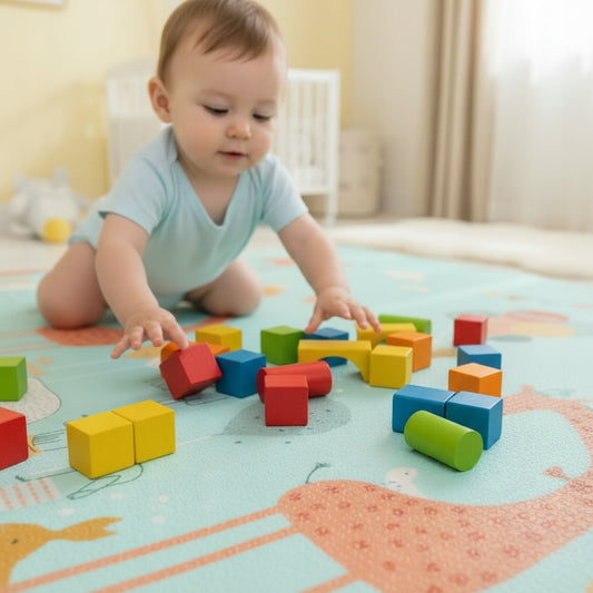 Dvipusė sulankstoma edukacinė putplasčio kilimėlis vaikams DYWAN 180x180