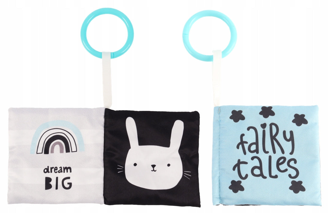 Edukacinė minkšta interaktyvi pagalvėlė-knygelė su kamuoliukais 4in1