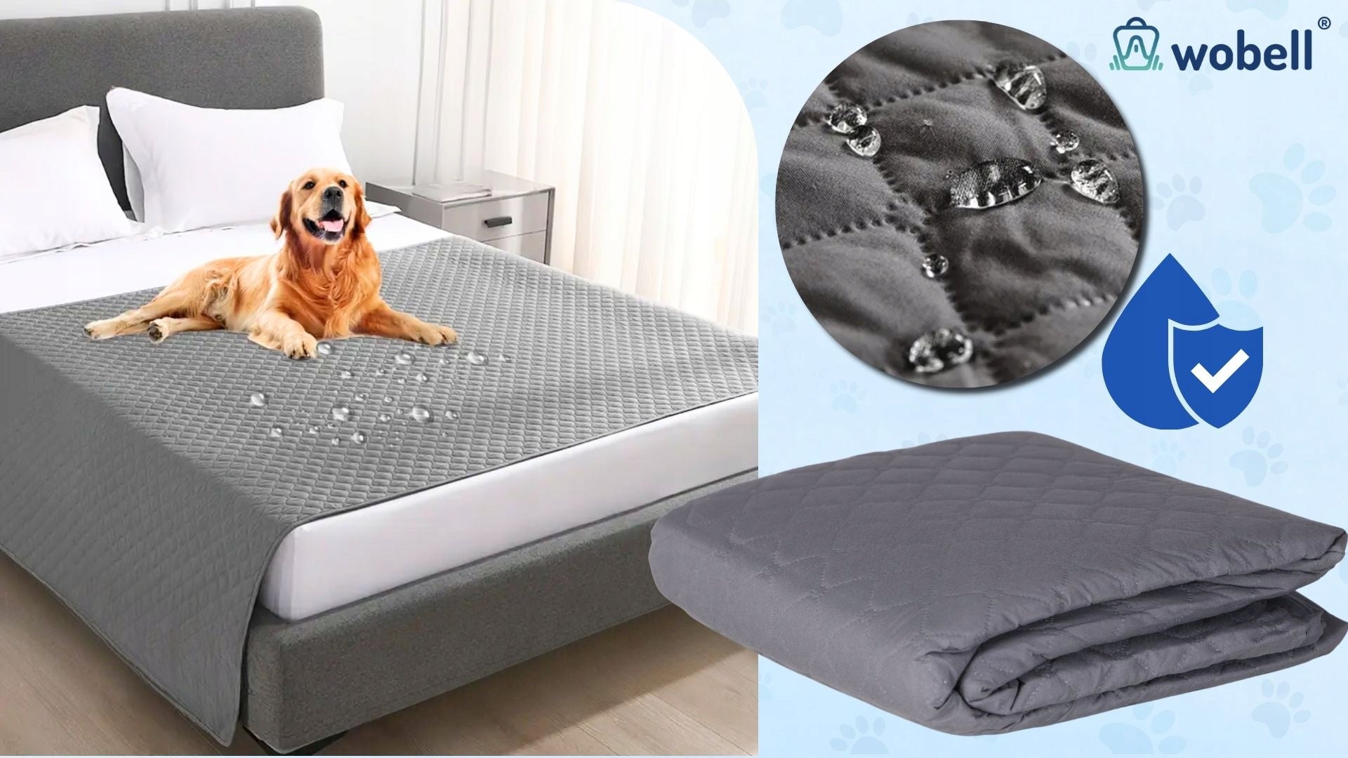 Apsauginis kilimėlis šuniui ant lovos, neslystantis, nepralaidus vandeniui, 130x210cm