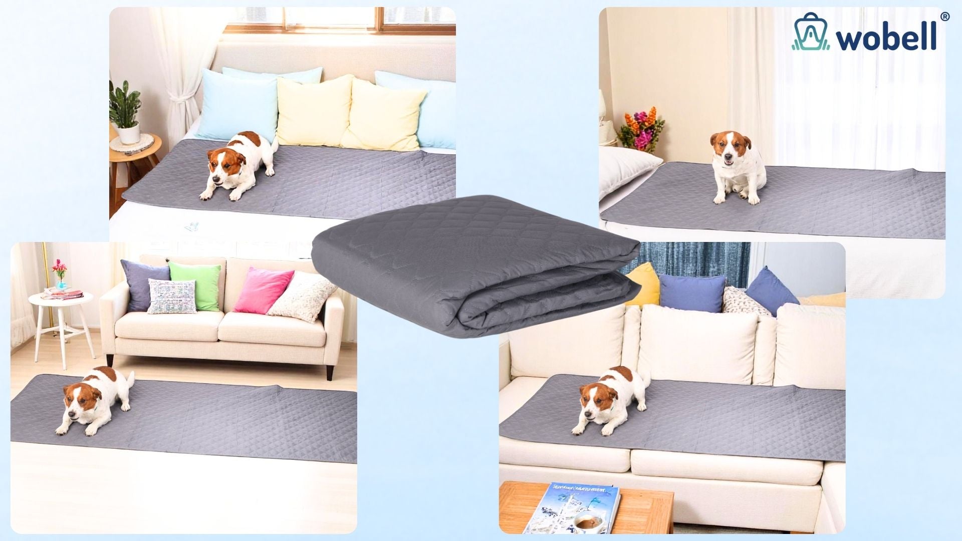 Apsauginis kilimėlis šuniui ant lovos, neslystantis, nepralaidus vandeniui, 130x210cm