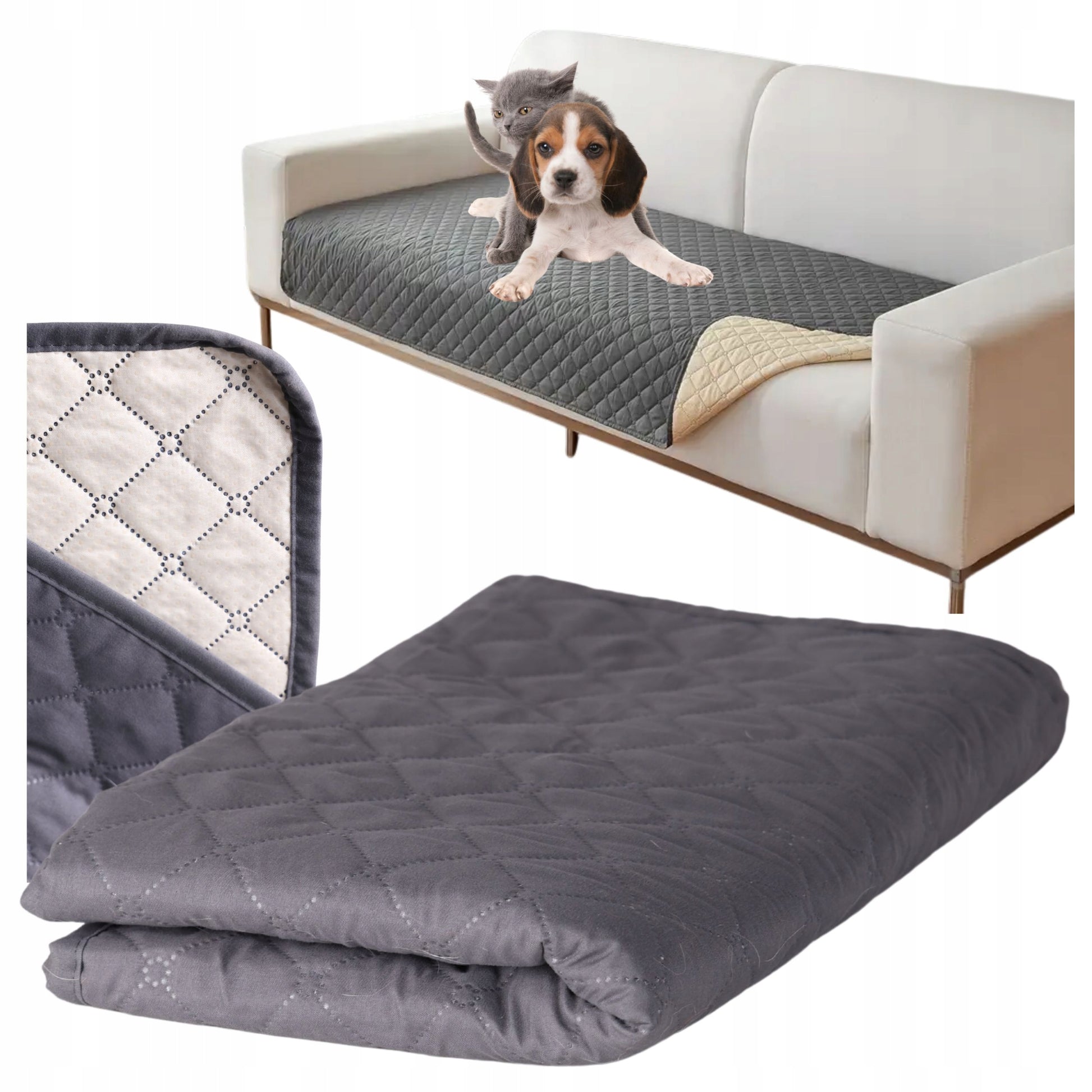 Apsauginis kilimėlis šuniui ant lovos, neslystantis, nepralaidus vandeniui, 130x210cm