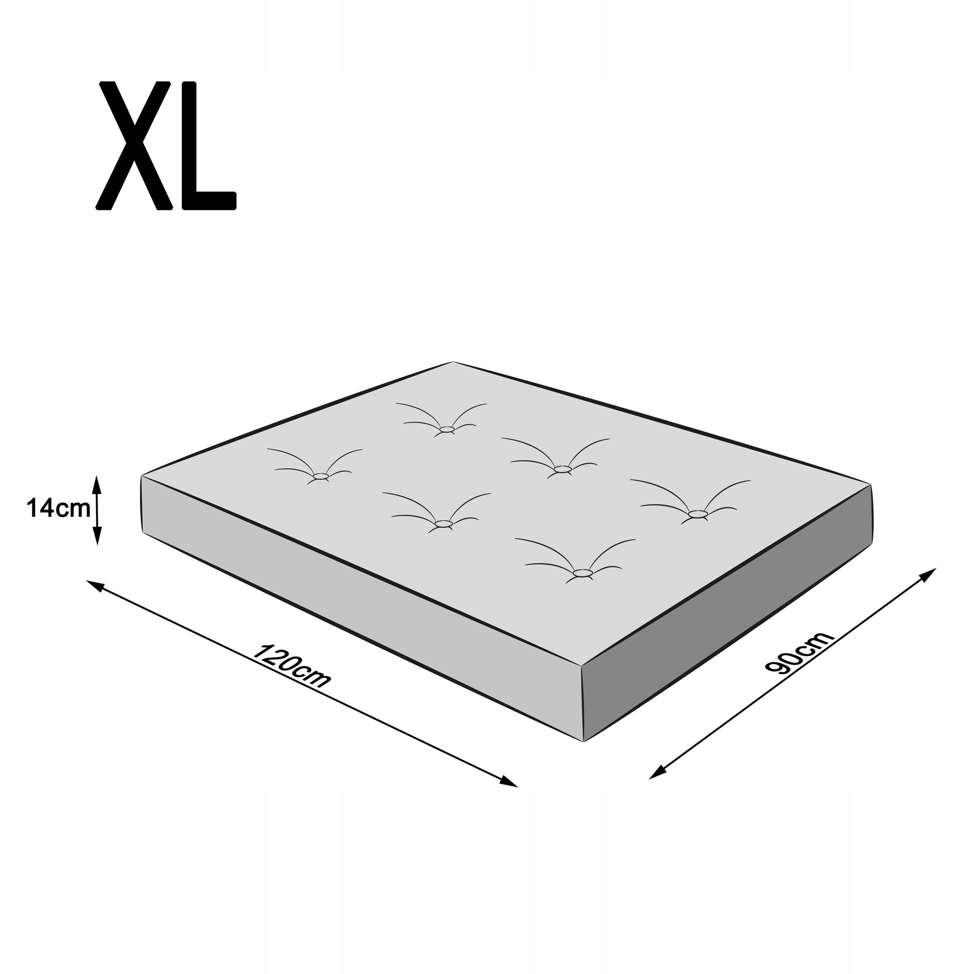 Dygsniuotas neperšlampamas čiužinys Didelė lova Sofa aptvaras šuniui XL 120x90