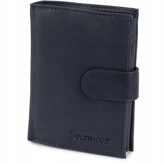 Vyriška klasikinė odinė didelė vertikali tamsiai mėlyna piniginė Beltimore