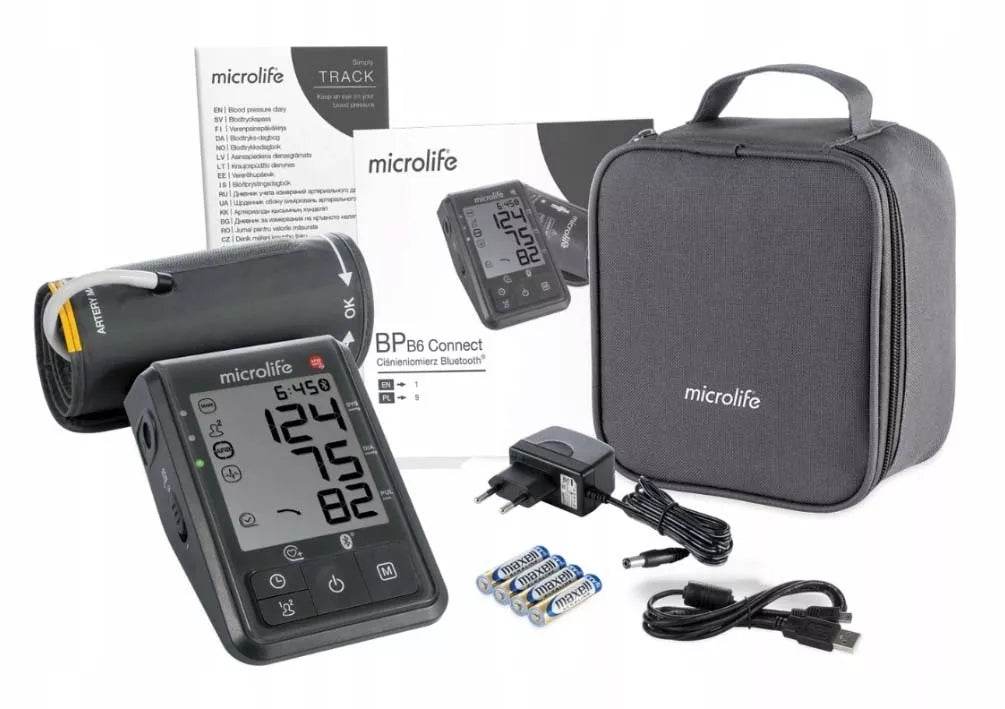 Microlife automatinis žastinis kraujospūdžio matuoklis BP B6 Bluetooth + maitinimo adapteris