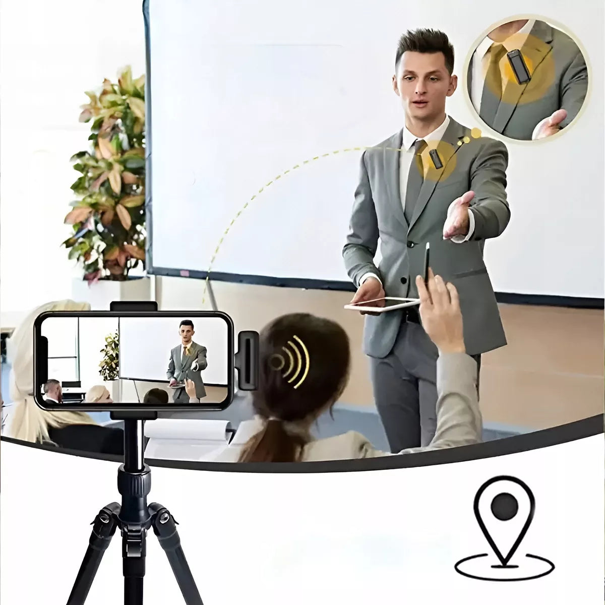 Belaidis Atlapinis Kondensatorinis Mikrofonas USB-C Bluetooth Telefonui