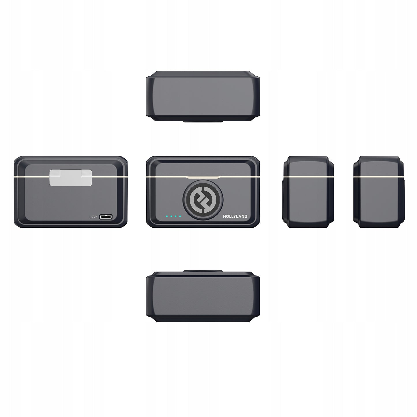 Bevielis apykaklinis mikrofonas Hollyland Lark M2 su USB-C 300m (2TX+1RX)