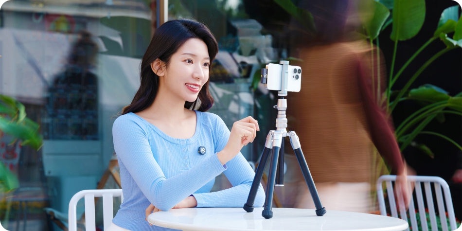 Bevielis apykaklinis mikrofonas Hollyland Lark M2 su USB-C 300m (2TX+1RX)