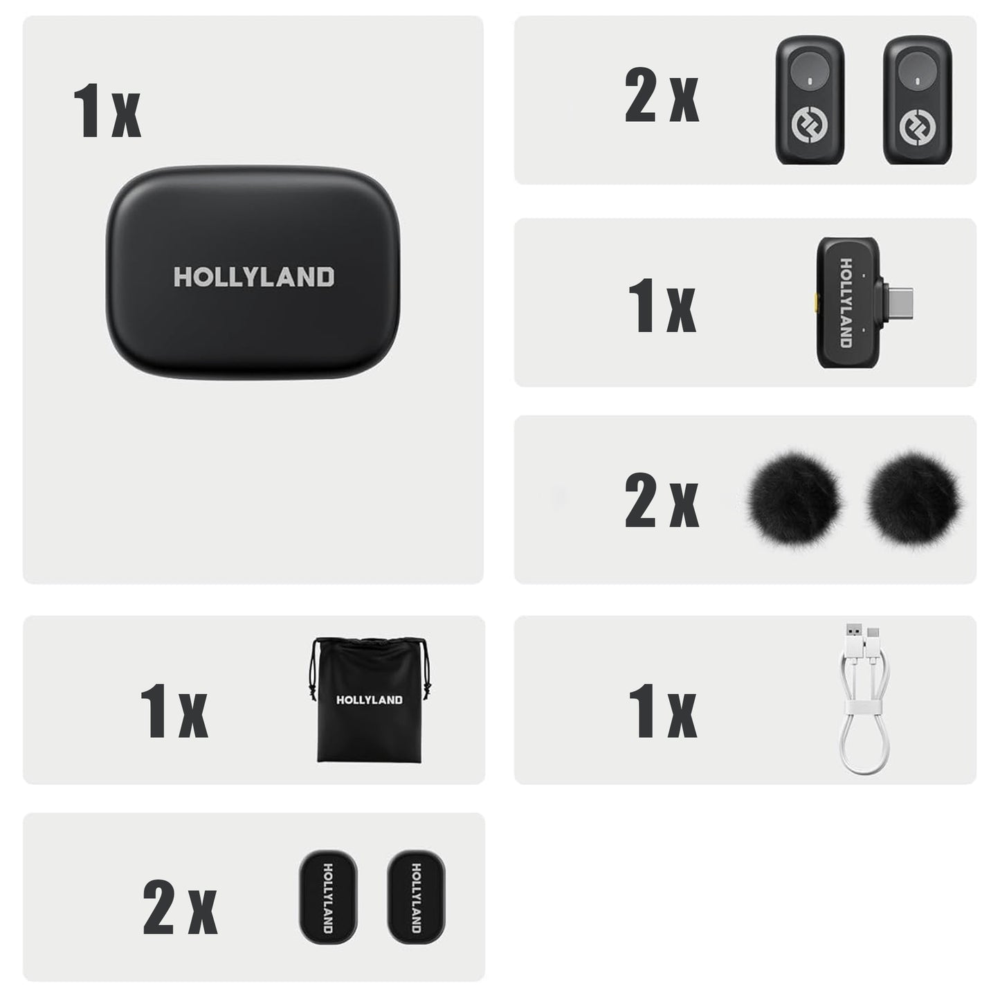 Belaidis prisegamas mikrofonas Hollyland LARK A1 Type-C 200m