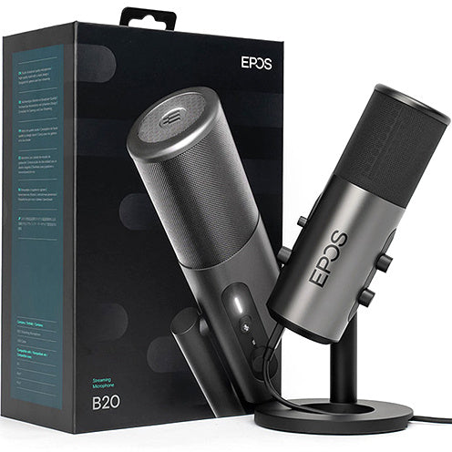 Studijinis transliacinis mikrofonas Epos B20 Sennheiser USB-C, skirtas žaidėjams, su LED