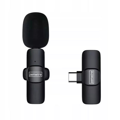 Mini belaidis atlapinis kondensatorinis mikrofonas telefonui, kompiuteriui, USB-C
