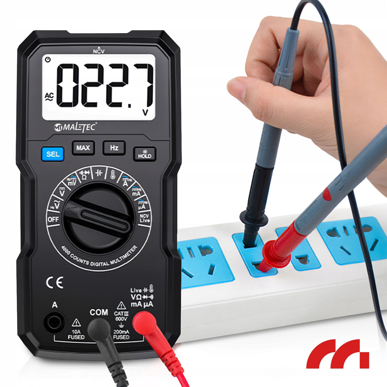 Skaitmeninis multimetras Elektros testeris LCD su laidų rinkiniu