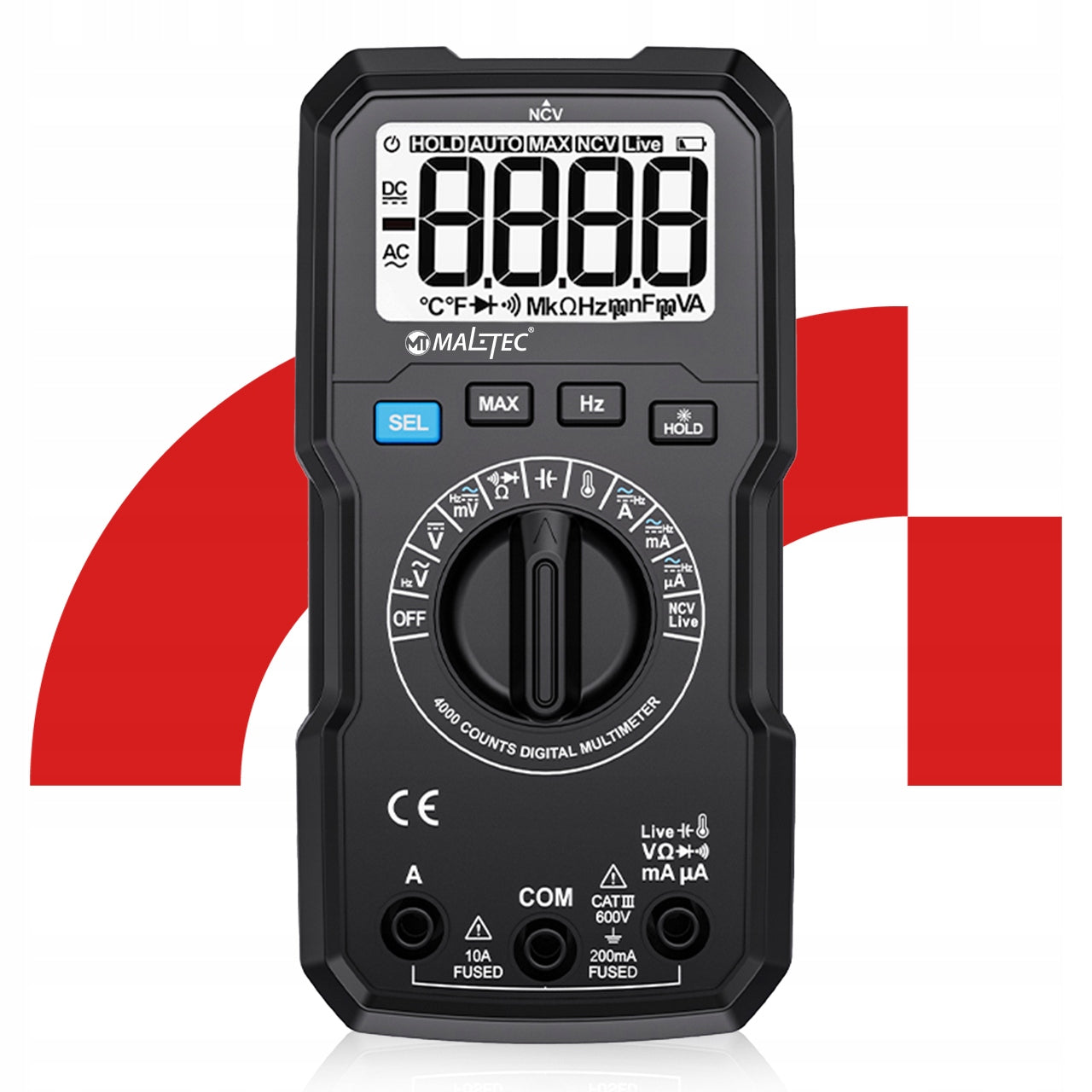 Skaitmeninis multimetras Elektros testeris LCD su laidų rinkiniu