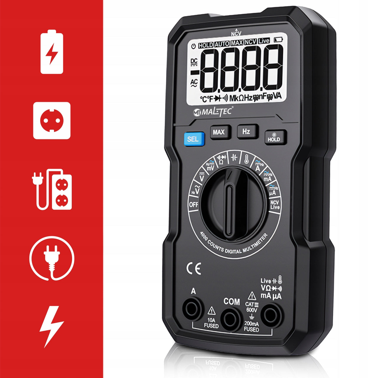 Skaitmeninis multimetras Elektros testeris LCD su laidų rinkiniu