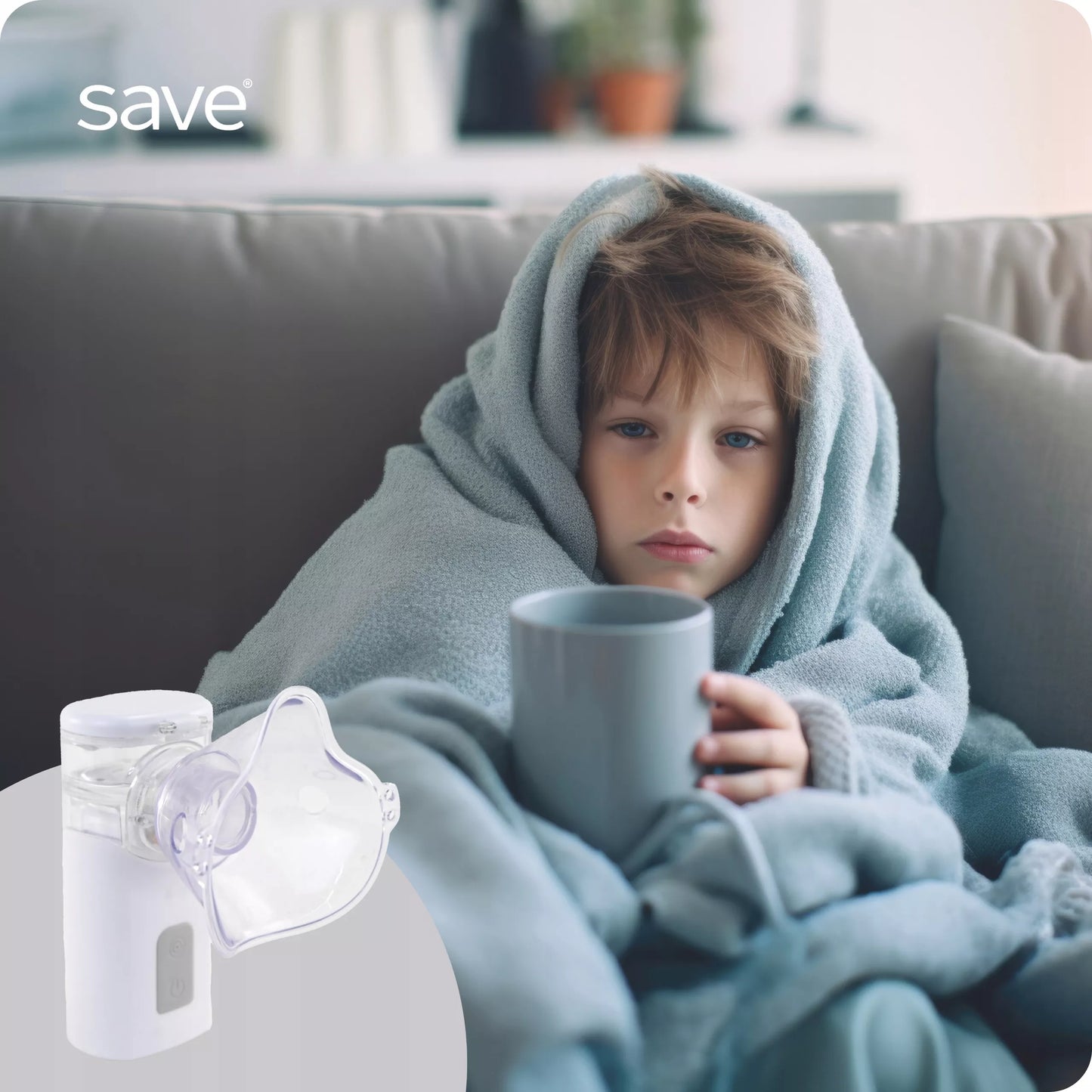 PRZENOŚNY NEBULIZATOR SIATECZKOWY CICHY DLA DZIECI I DOROSŁYCH SAVE