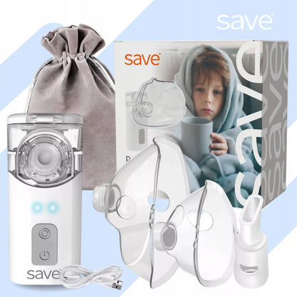 PRZENOŚNY NEBULIZATOR SIATECZKOWY CICHY DLA DZIECI I DOROSŁYCH SAVE