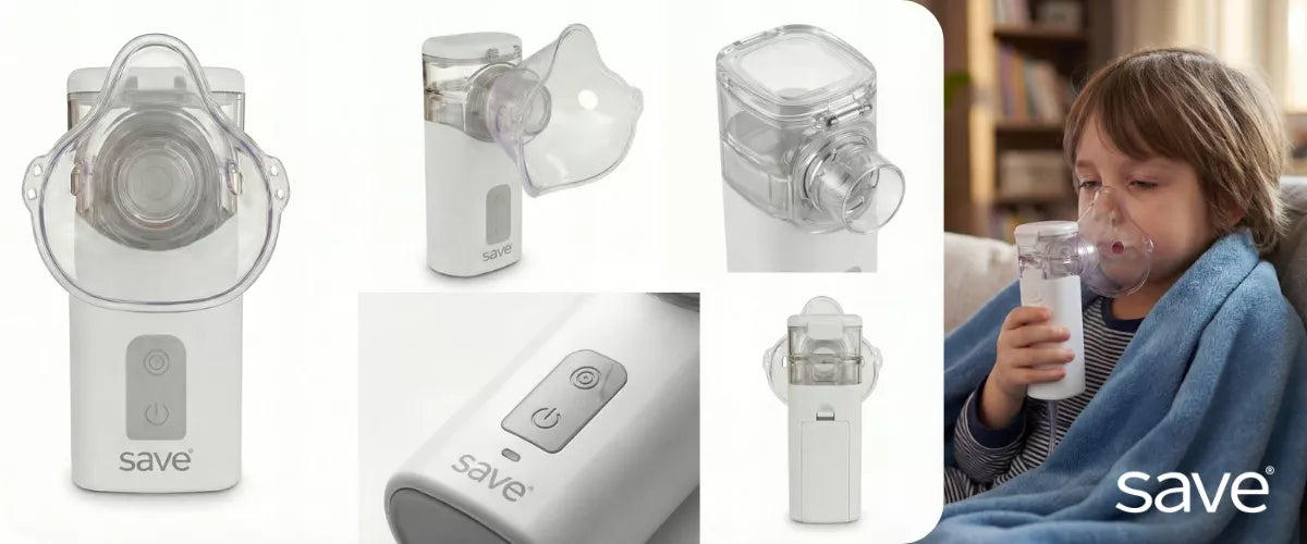 PRZENOŚNY NEBULIZATOR SIATECZKOWY CICHY DLA DZIECI I DOROSŁYCH SAVE