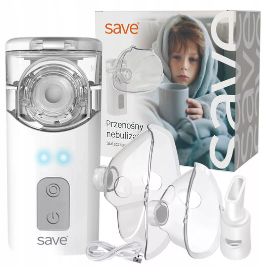 PRZENOŚNY NEBULIZATOR SIATECZKOWY CICHY DLA DZIECI I DOROSŁYCH SAVE