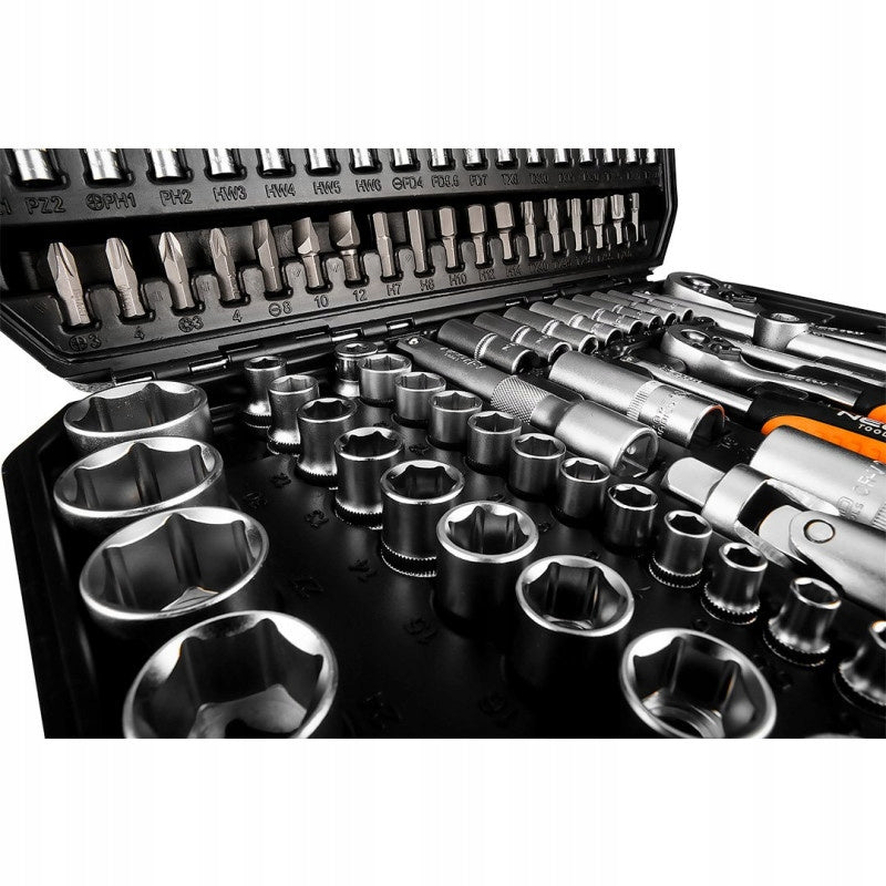 NEO Lizdasūkio Raktų Rinkinys 110 Elementų 1/2" 1/4" - Lizdasūkių Raktų CrV Neo Tools