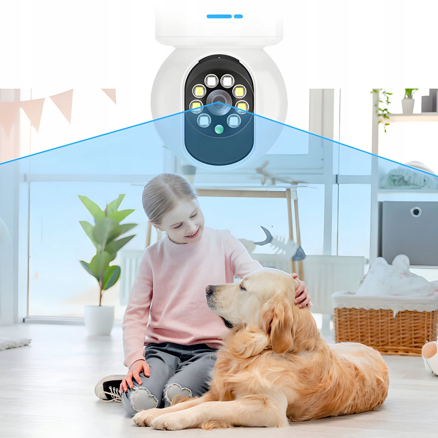 Elektroninė auklė namų kamera, Wi-Fi IP, 360° pasukama, naktinis režimas, „Full HD“