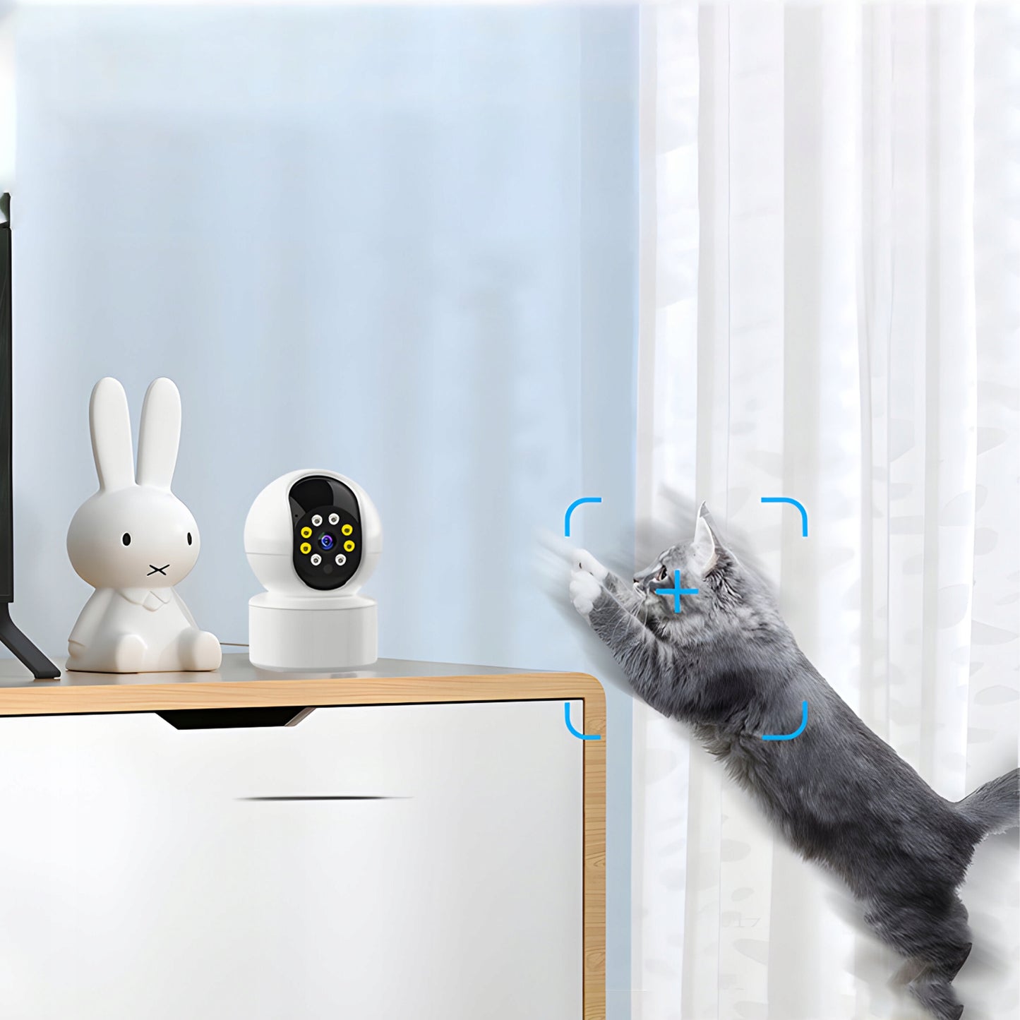 Elektroninė auklė namų kamera, Wi-Fi IP, 360° pasukama, naktinis režimas, „Full HD“