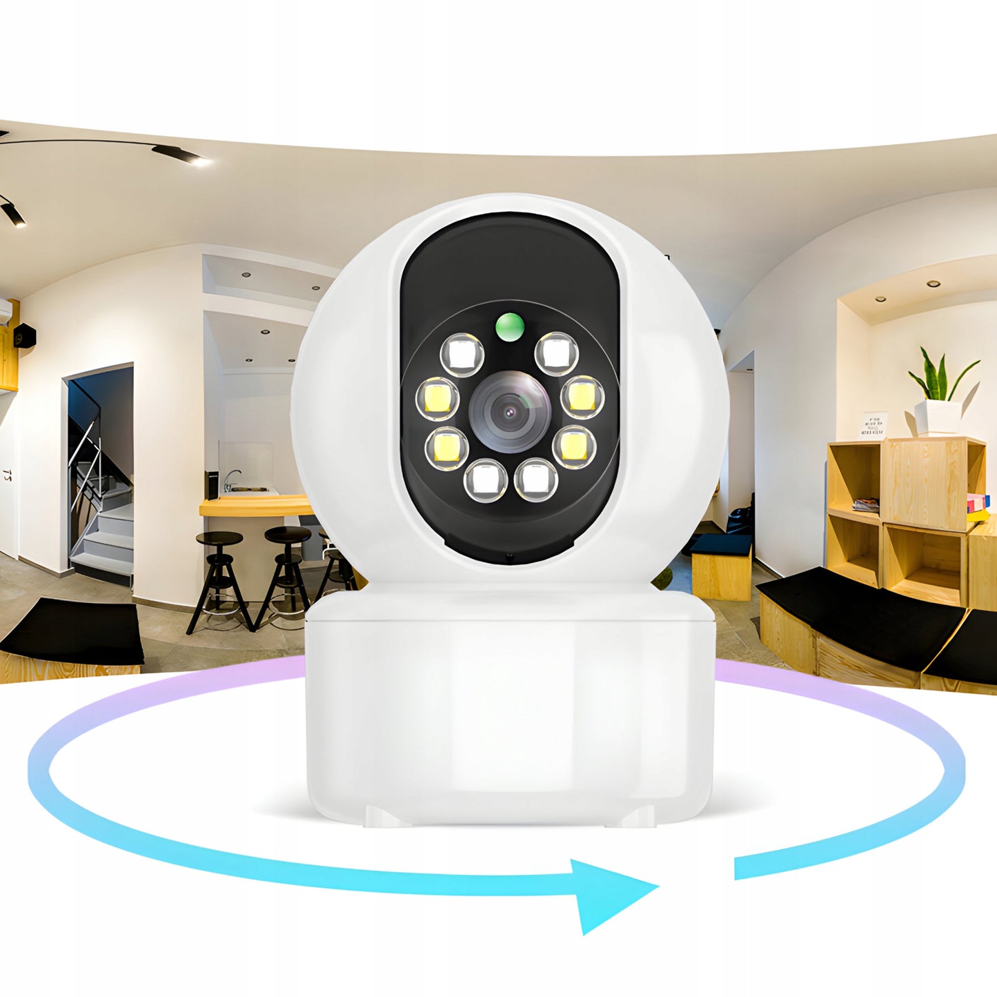 Elektroninė auklė namų kamera, Wi-Fi IP, 360° pasukama, naktinis režimas, „Full HD“