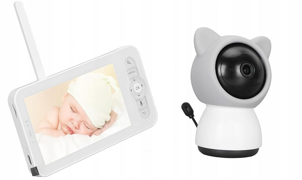 Elektroninis kūdikio monitorius su WiFi kamera, sukiojama, Full HD + 5 colių LCD monitorius, 4x priartinimas