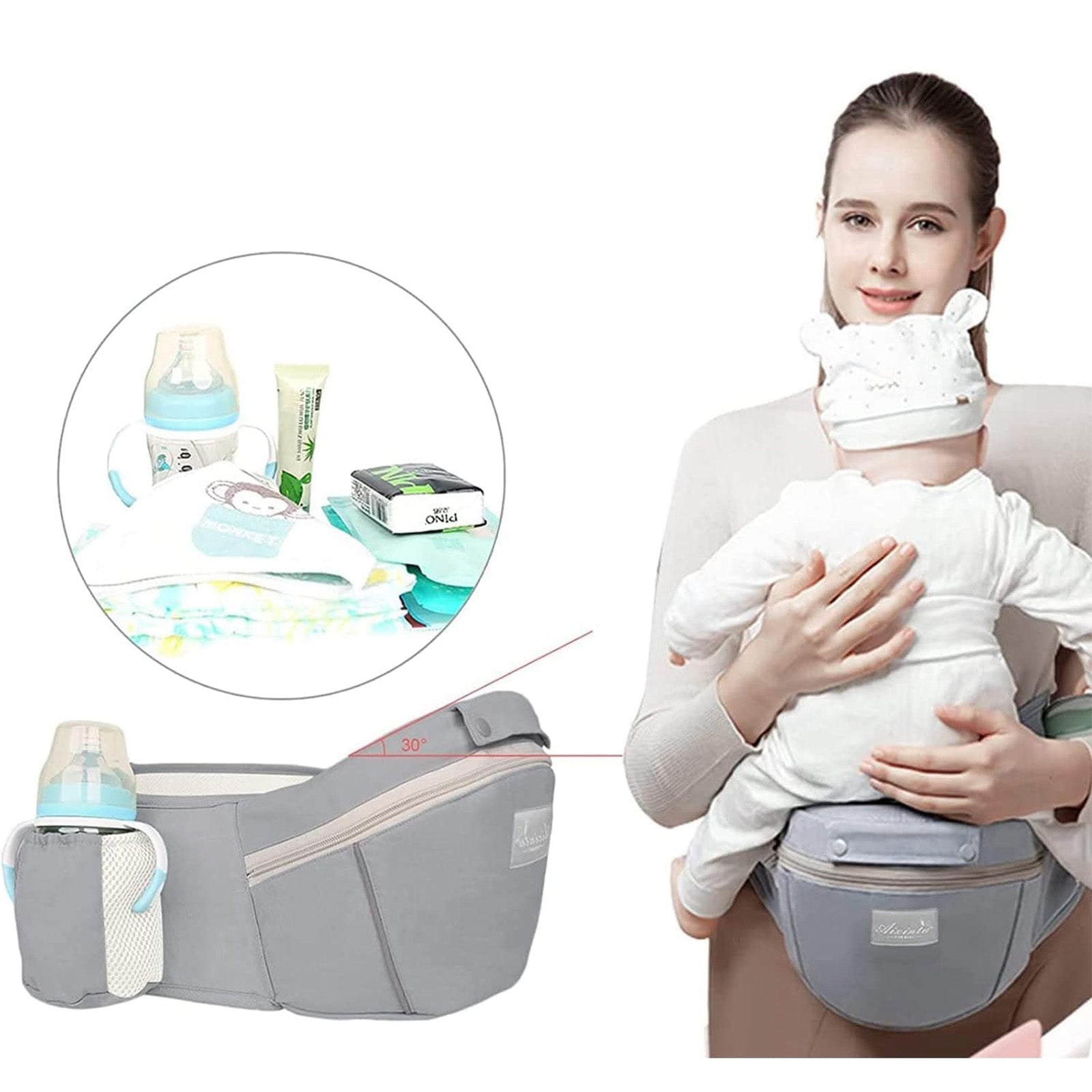 ERGONOMIŠKA KŪDIKIO NEŠYNĖLĖ 15-IN-1, DĖVĖJIMUI ANT NUGAROS IR PRIEKIO, DAUGIAFUNKCINĖ