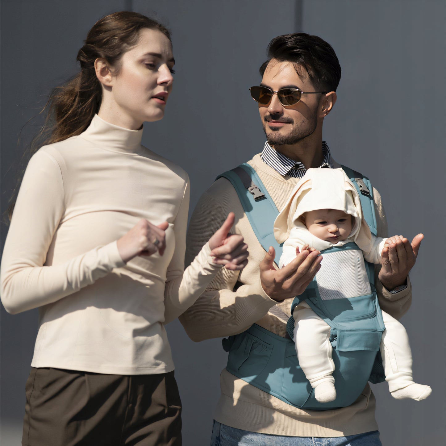 Daugiafunkcinė vaikiška nešynė, sėdynė ant klubo ir ant nugaros