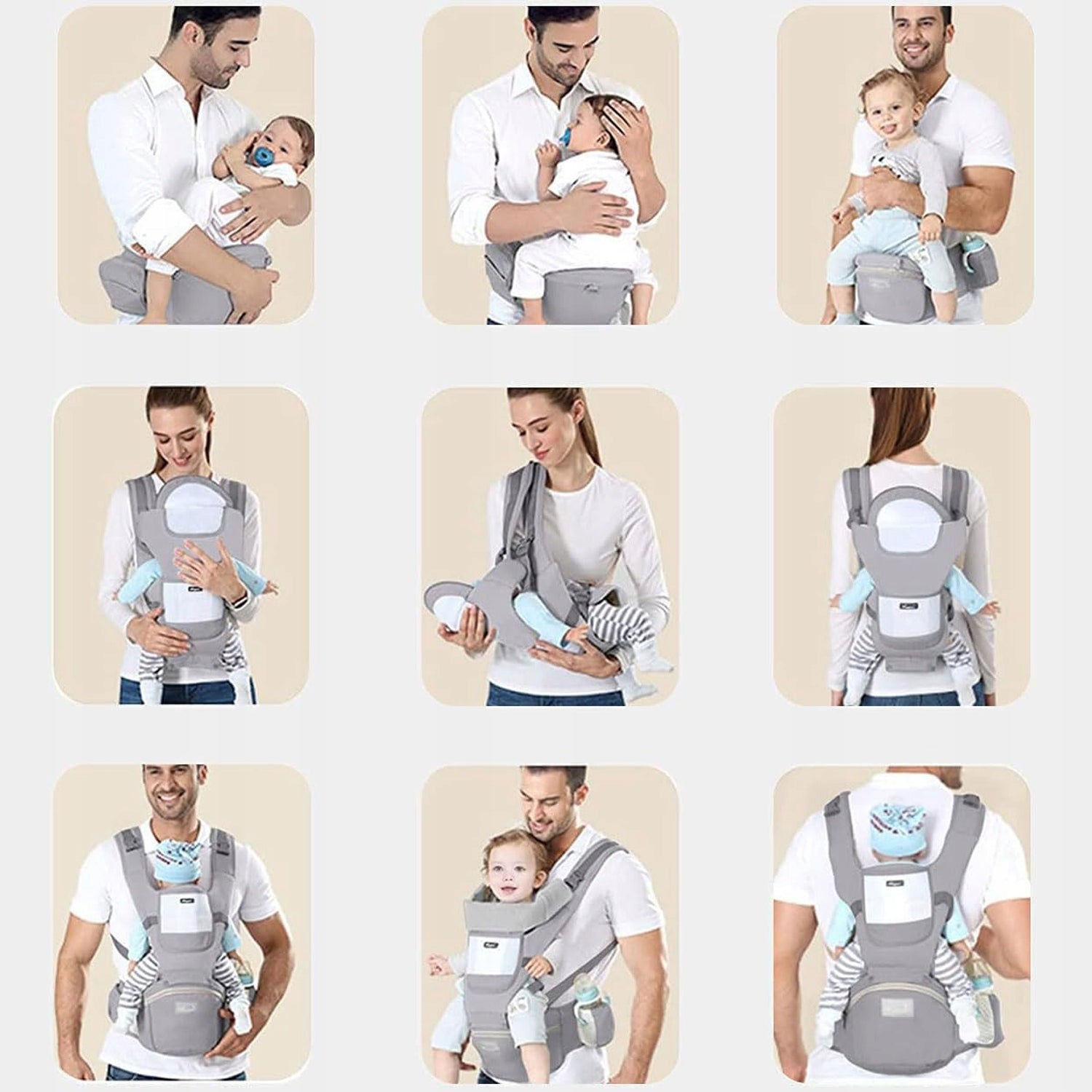 ERGONOMIŠKAS KŪDIKIŲ NEŠYNĖLĖ SU KĖDUTĖ, DAUGIAFUNKCINĖ 3-20 KG