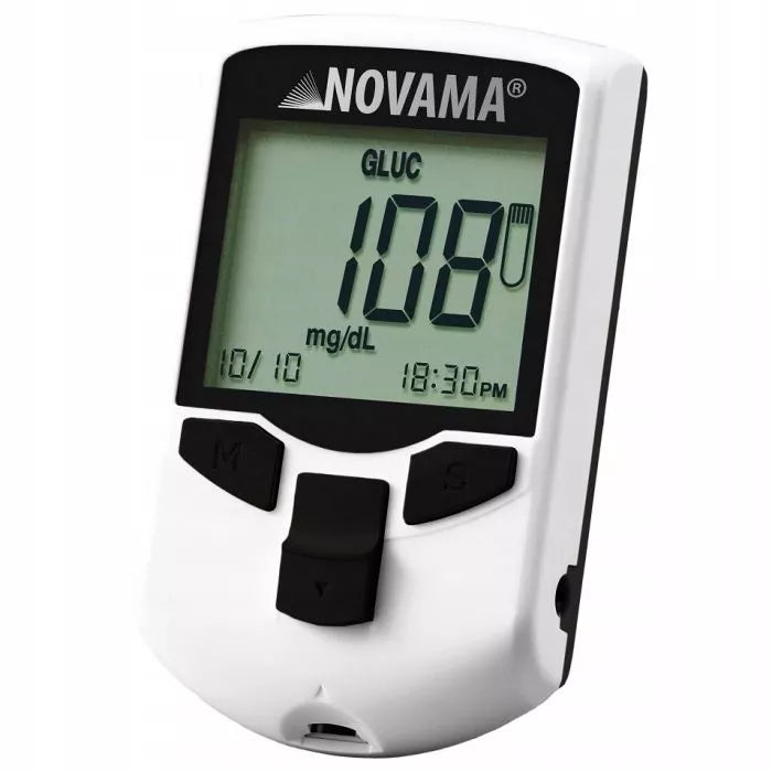 Gliukomatis Novama MULTICHECK PRO+ su cholesterolio, gliukozės ir šlapimo rūgšties matavimo funkcija