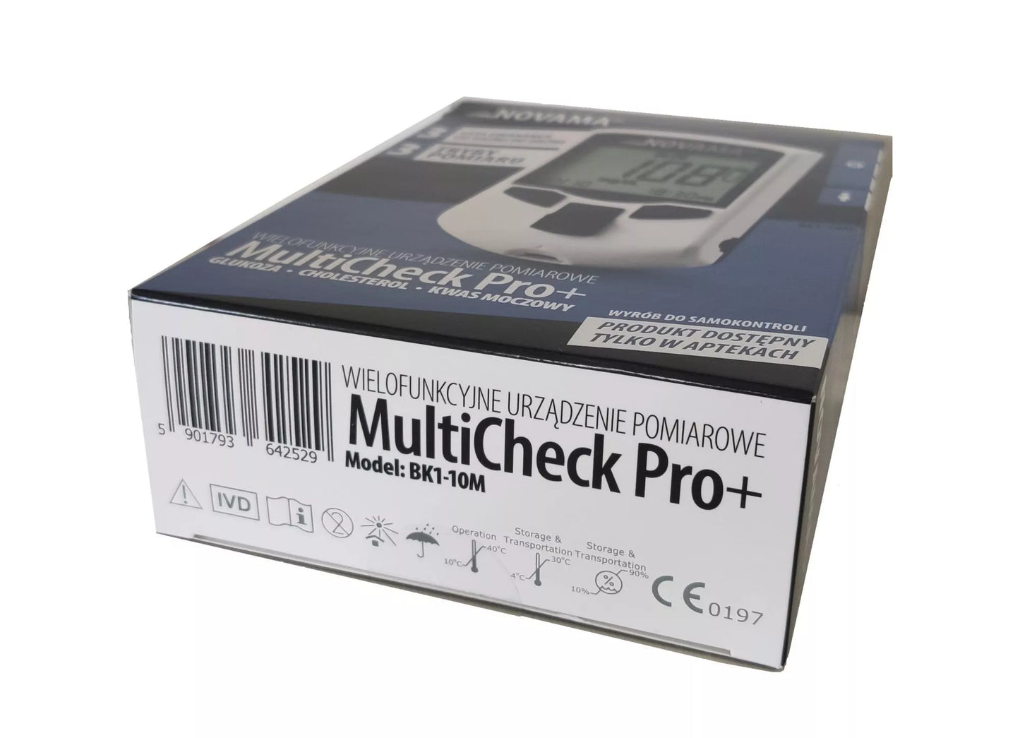 Gliukomatis Novama MULTICHECK PRO+ su cholesterolio, gliukozės ir šlapimo rūgšties matavimo funkcija
