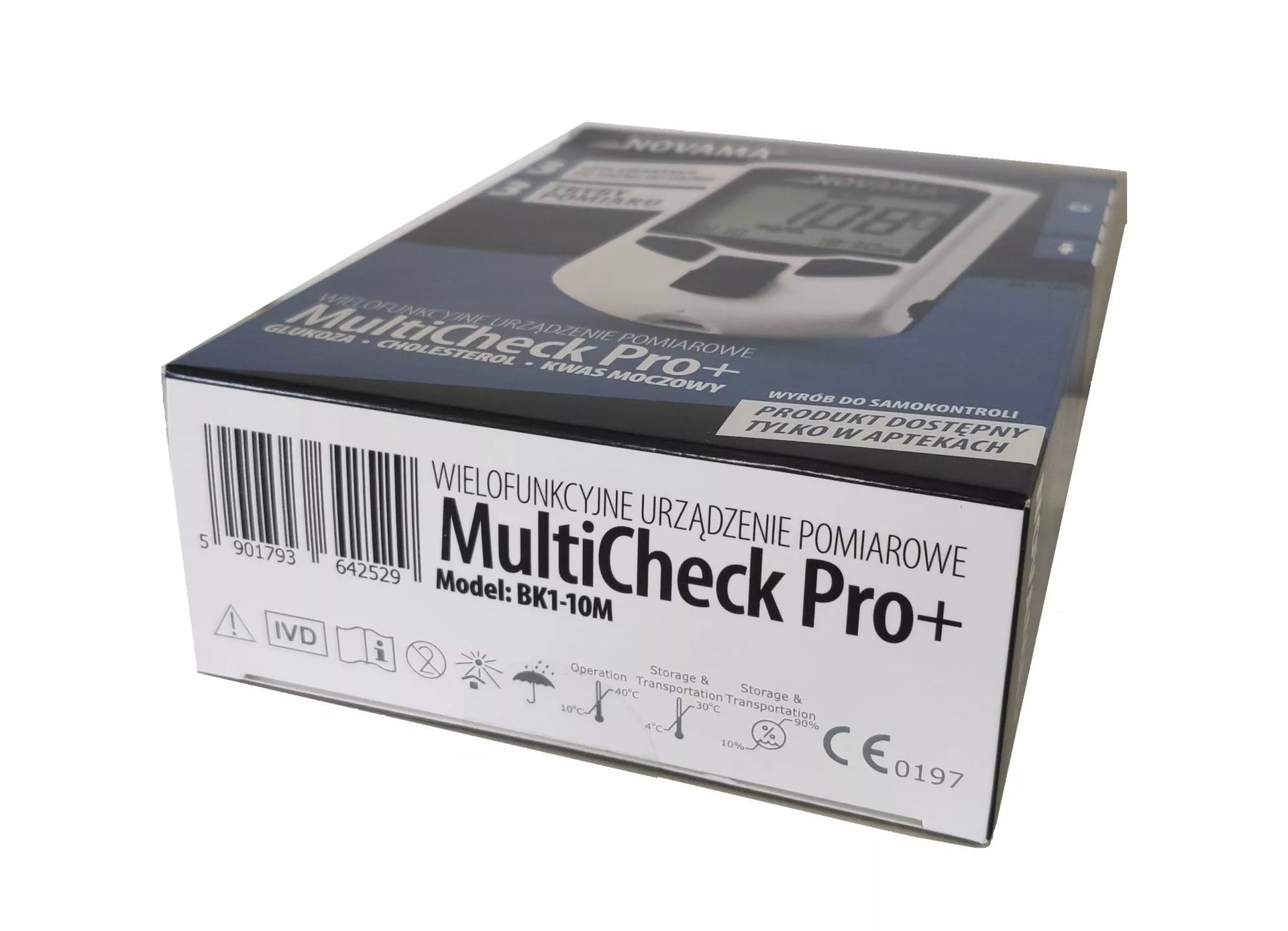 Gliukomatis Novama MULTICHECK PRO+ su cholesterolio, gliukozės ir šlapimo rūgšties matavimo funkcija