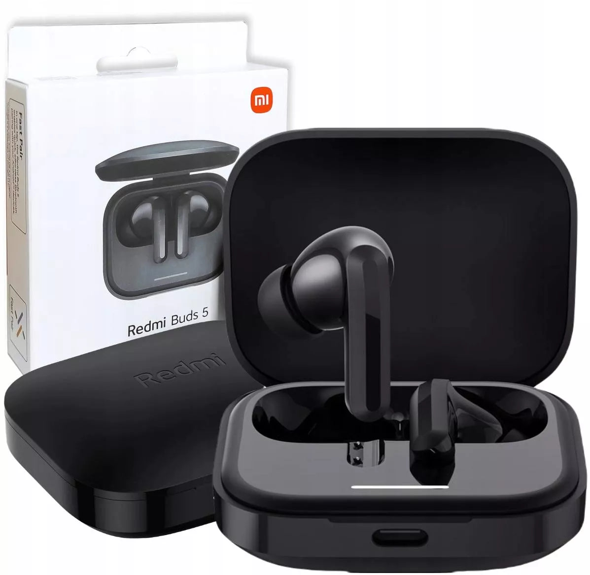 NAUŠNĖS XIAOMI REDMI BUDS 5 TWS BLUETOOTH ANC MIKROFONAS TRIUKŠMO SLOPINIMAS DĖKLAS