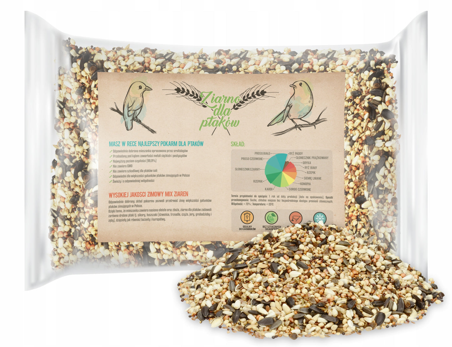 MODERNUS LESALDYKLĖS PAUKŠČIAMS BIRDYFEED SQUARE ATSPARUS ŠALTOMS ŽIEMOMS