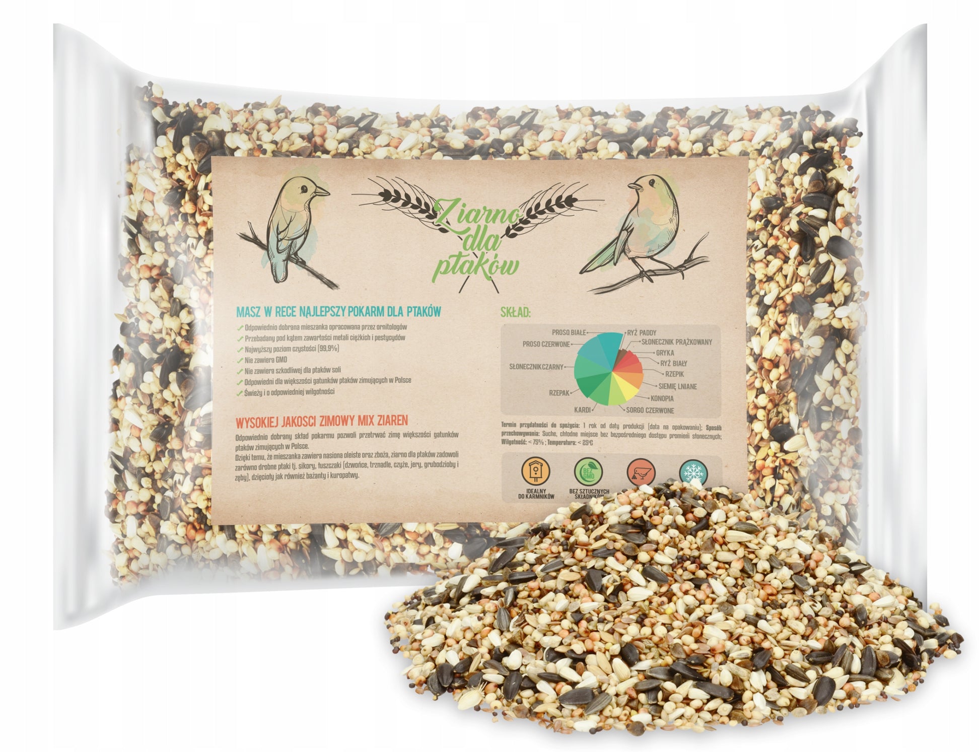 MODERNUS LESALDYKLĖS PAUKŠČIAMS BIRDYFEED SQUARE ATSPARUS ŠALTOMS ŽIEMOMS