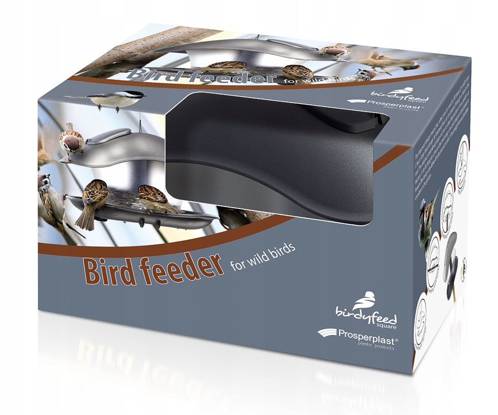 MODERNUS LESALDYKLĖS PAUKŠČIAMS BIRDYFEED SQUARE ATSPARUS ŠALTOMS ŽIEMOMS