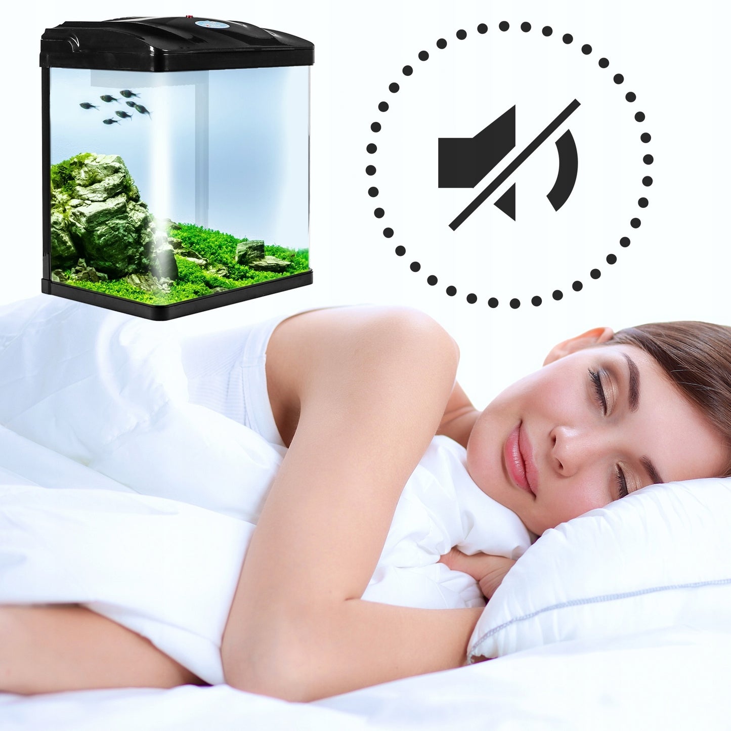 MODERNA AKVARIO SISTEMA SUNSUN 19L – ELEGANTIŠKAS DIZAINAS, JUODAS KORPUSAS